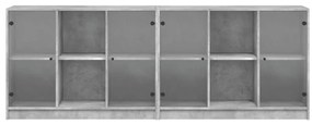 Estante c/ portas 204x37x75 cm derivados madeira cinza cimento