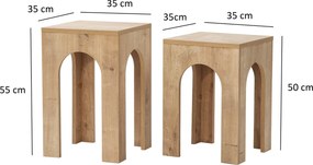 Conjunto de Mesas de Centro Collesium – Carvalho – 35x50 cm e 35x55 cm