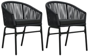 3 pcs conjunto de jantar para jardim preto