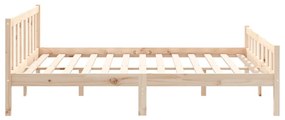 Estrutura de cama 140x190 cm madeira maciça