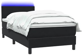 Cama com molas/colchão 80x220 cm veludo preto