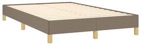 Cama boxspring c/ colchão 120x190cm tecido castanho-acinzentado