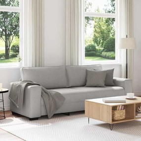vidaXL Sofá de 3 lugares 180 cm tecido cinzento nublado