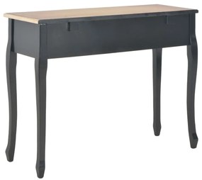 Toucador/mesa consola com 3 gavetas preto