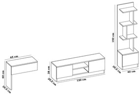 Unidade de TV Team – Branco – TV Stand: 120x38x29,5 cm