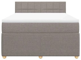 Cama com molas/colchão 160x200 cm tecido castanho-acinzentado