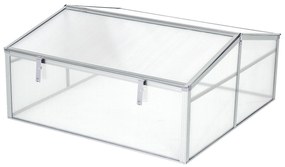 Estufa de Jardim Alumínio Policarbonato Transparente Viveiro para Plantas Culturas 100x100x48 cm