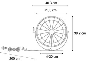 Candeeiro de mesa industrial preto ajustável - Hanze