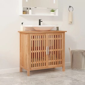 vidaXL Armário lavatório casa de banho 66x29x61,5cm nogueira maciça