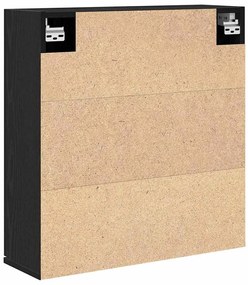 Armário Espelho para Casa de Banho - Carvalho Preto, 64x20x66.5 cm, Fe