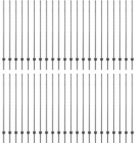 Postes de Cerca Prateados 44 pcs Cinzeto Standard