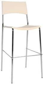 Banco de bar empilhável Genua 43 x 114 x 41 cm Creme