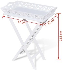 Mesa lateral com tabuleiro branco