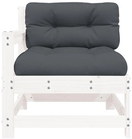 Cadeiras de jardim c/ almofadões 2 pcs pinho maciço branco