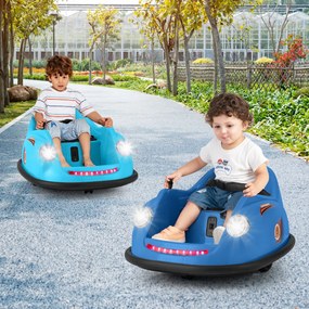 Carrinho de choques Elétrico de 12V para Crianças com Controlo Remoto Luzes LED Música 360° Giro Brinquedo para Bebés para Crianças 2-5 Anos de Idade