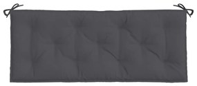 Almofadões banco jardim 2pcs 120x50x7cm tecido oxford antracite
