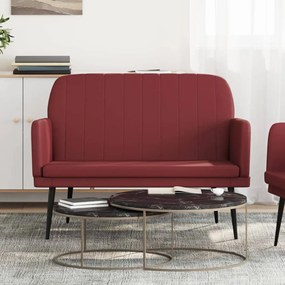 vidaXL Banco 107x80x81 cm couro artificial vermelho tinto