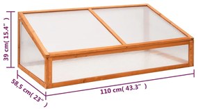 Estufa 110x58,5x39 cm madeira de abeto laranja