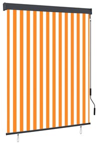 Estore de rolo para exterior 140x250 cm branco e laranja