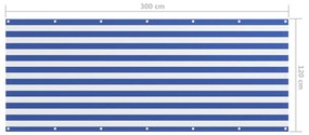 Tela de varanda 120x300 cm tecido Oxford branco e azul