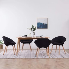 vidaXL Cadeiras de jantar 4 pcs tecido preto