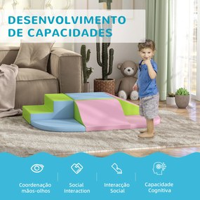 Conjunto de 6 Blocos de Espuma para Crianças de 12-36 Meses Brinquedo Educativo de Construção 150x100x24 cm Multicor