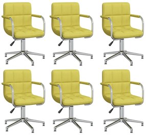 vidaXL Cadeiras de jantar giratórias 6 pcs tecido verde