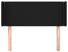 Cabeceira de cama c/ abas tecido 103x16x78/88 cm preto