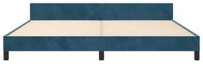 Estrutura de cama sem colchão 200x200 cm veludo azul-escuro