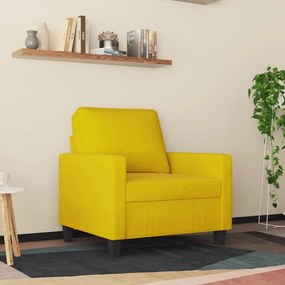 Poltrona 60 cm veludo amarelo