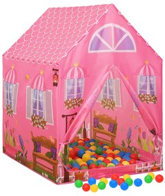 Tenda de brincar infantil 69x94x104 cm rosa