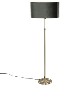 Vloerlamp goud met ovale velours kap groen 50cm - Parte Moderno,Clássico / Antigo