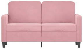 Sofá de 2 lugares veludo 120 cm rosa