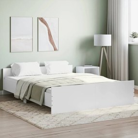 Estrutura de cama c/ painéis cabeceira e pés 150x200 cm branco
