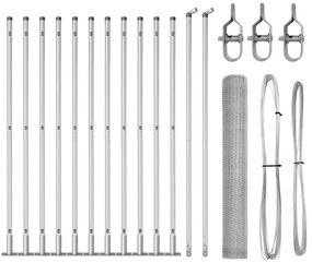 Conjunto de Cercas Conjunto de 2 Aço galvanizado 25 x 1,2 m