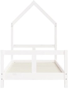 Estrutura de cama infantil 80x160 cm pinho maciço branco