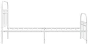 Estrutura de cama com cabeceira e pés 80x200 cm metal branco
