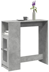 vidaXL Mesa de bar c/ prateleiras derivados de madeira cinza cimento