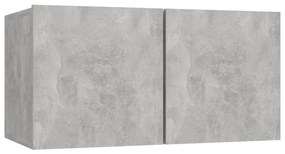 4 pcs conjunto móveis de TV derivados madeira cinzento cimento