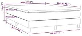 Cama com molas/colchão 140x200 cm couro artificial branco