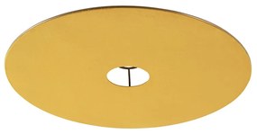 Abajur plano em veludo amarelo com dourado 45 cm