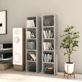 Armários CD 2 pcs 21x16x93,5cm contraplacado cinzento cimento