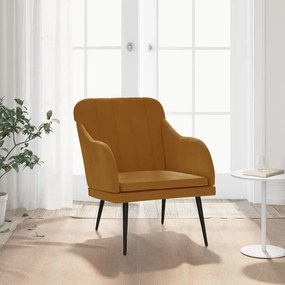 351461 vidaXL Cadeira com apoio de braços 63x76x80 cm veludo castanho