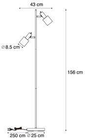 Candeeiro de pé moderno verde 2 luzes - Stijn Moderno