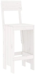 3 pcs conjunto de bar para jardim pinho maciço branco