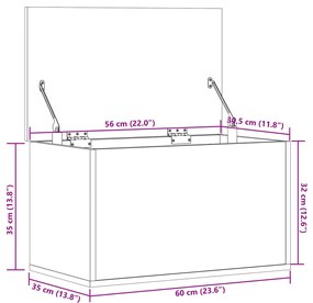 Caixa de arrumação 60x35x35 cm derivados de madeira branco