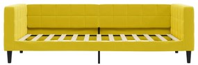 Sofá-cama com colchão 90x200 cm veludo amarelo