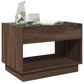 Mesa de centro luzes LED Infinity 70x50x50 cm carvalho castanho