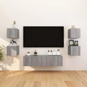 Móveis para TV de parede 8 pcs 30,5x30x30 cm cinzento sonoma