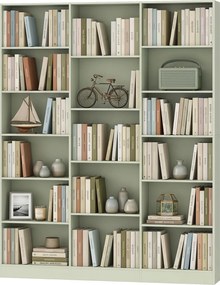 Estantes para Livros, 149 x 23,6 x 188 cm, 17 Compartimentos, Verde